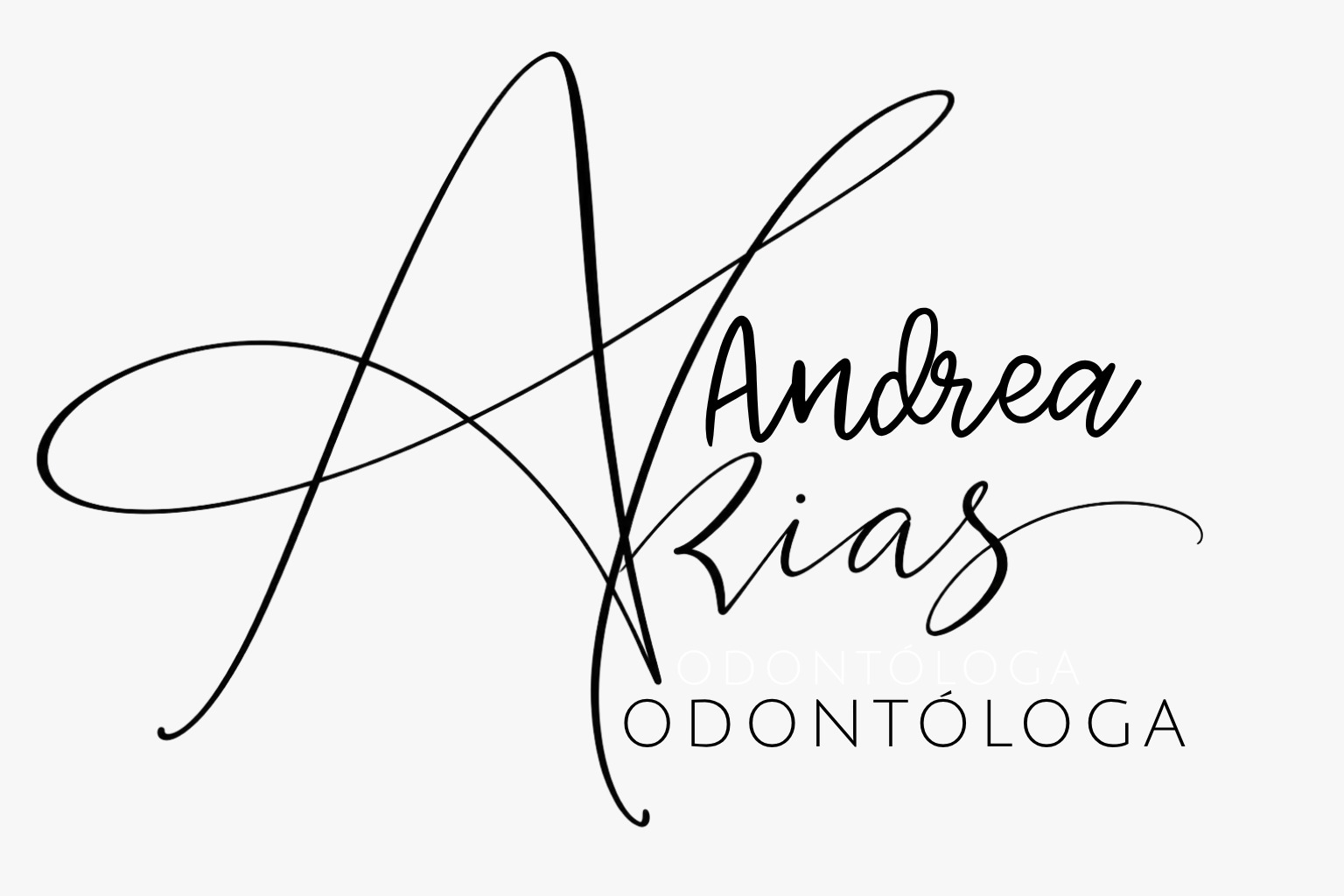 Firma de Andrea Arias, odontóloga